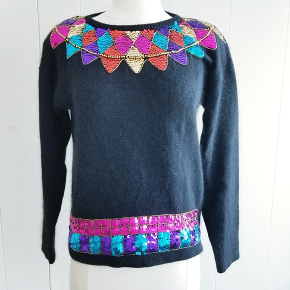Vintage Sweaters - 1980s Mi Ki by‎ Majestic Silk/Angora Blend Sweater